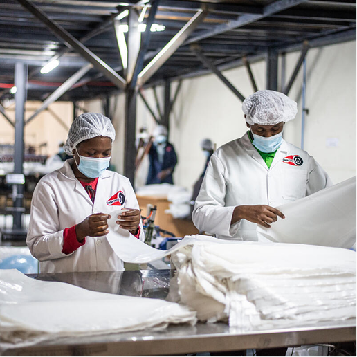 Production of the postpartum hemorrhage drape. 